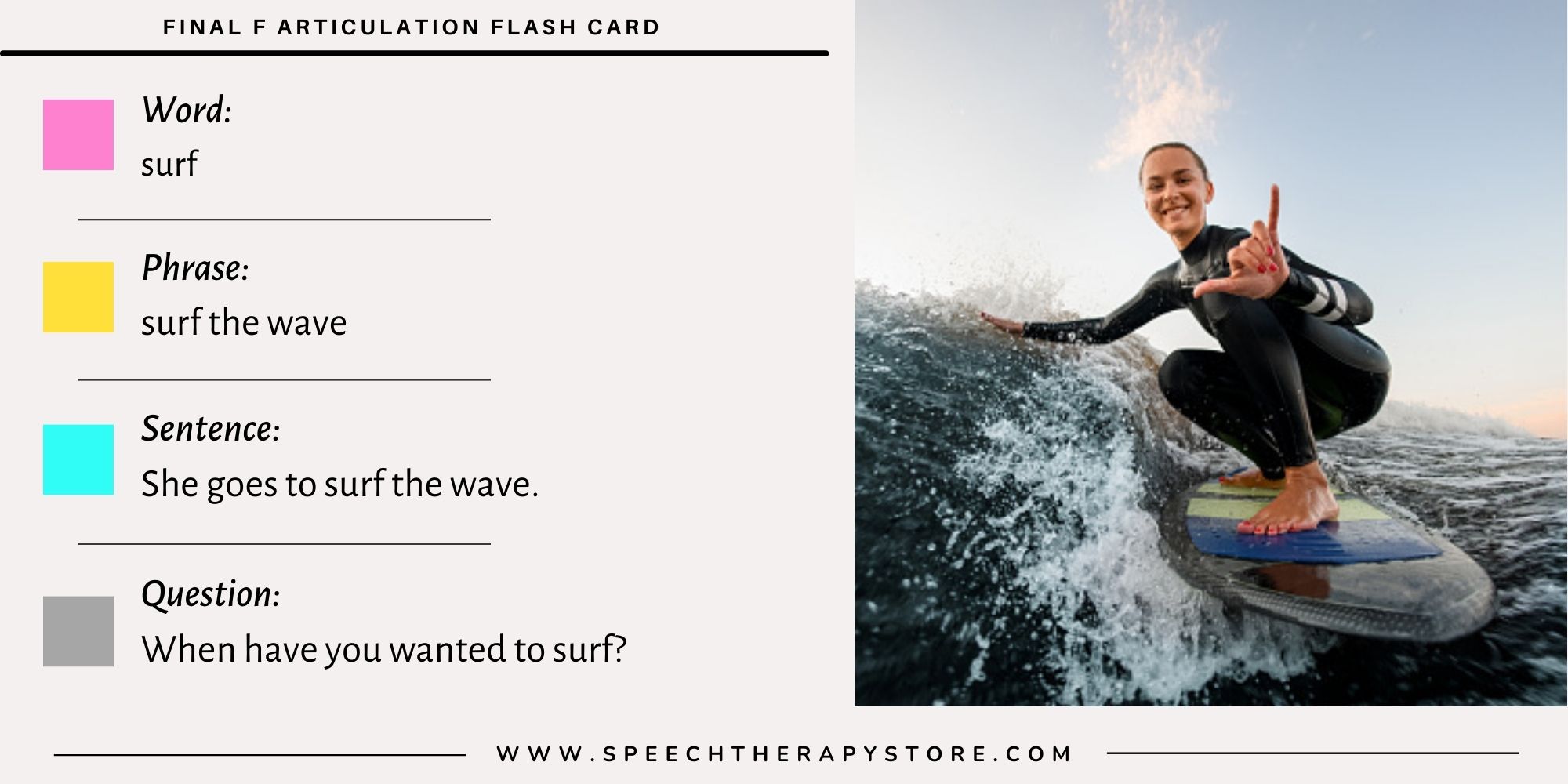 120 Final F Words Speech Therapy Free Articulation Lists Speech Therapy Store