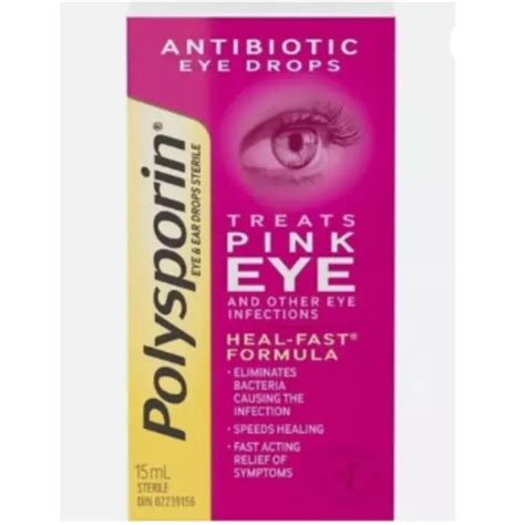 2X New Polysporin Antibiotic Pink Eye Eye Drops Relief Treatment