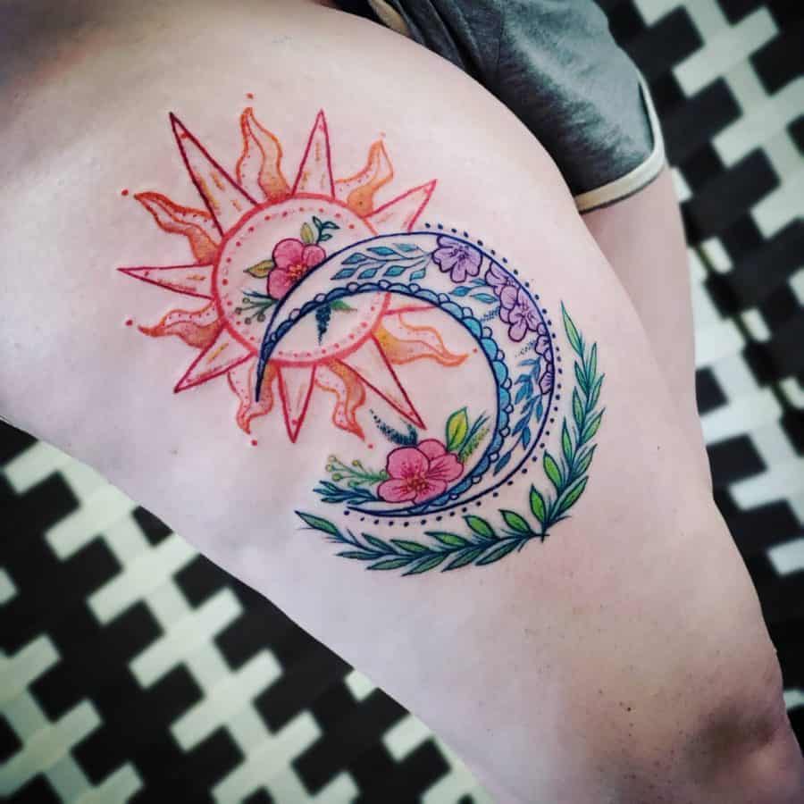 35 Hot Sun And Moon Tattoos Ideas 35 Hot Sun And Moon Tattoos Ideas