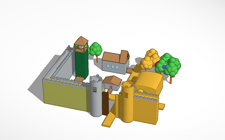 3D Design Medieval Town Tinkercad
