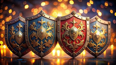 A Majestic Collection Of Vintage Heraldic Shields Elegant Retro Crest Designs For Decorative