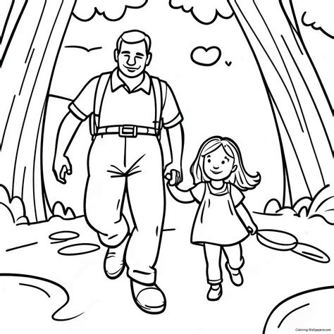 Adventurous Daddy And Daughter Exploring Coloring Page 47134 37258 Adventurous Daddy And Daughter Exploring Coloring Page 47134 37258
