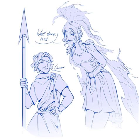 Athena And Little Odysseus I Was Sketching Some Art Requests On My Stories Yesterday And This One Was My Favorite Art Digitaldrawing Digitalart