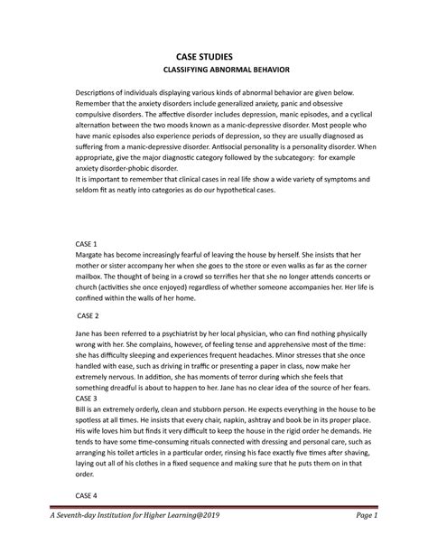 Case Studies In Abnormal Behavior Pdf Behavioural Sciences Psychology Case Studies In Abnormal Behavior Pdf Behavioural Sciences Psychology