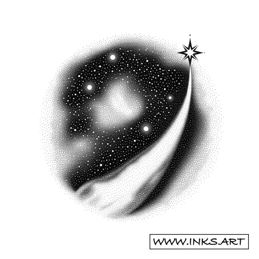 Celestial Shooting Star Tattoo Design