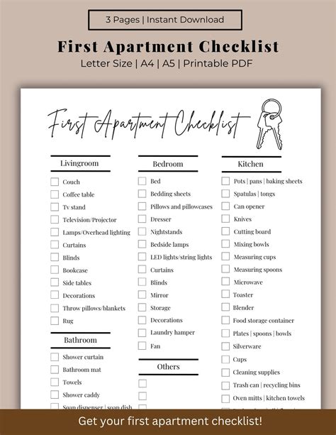 First Apartment Checklist Free Printable Download Urban Mamaz Shop