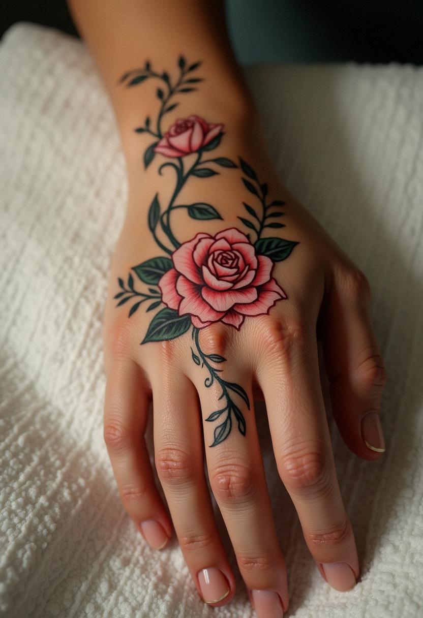 What Does A Flower Hand Tattoo Say About Your Style?
