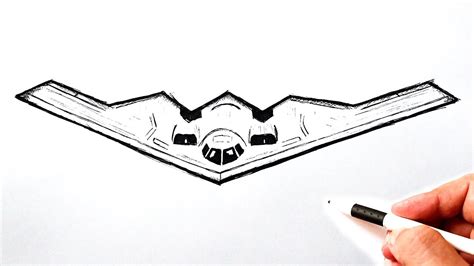 How To Draw A Military Airplane B 2 Stealth Bomber Youtube