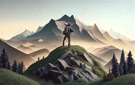 Mountain Landscape View And An Explorer Background Mountain Adventure Forest Background Image Mountain Landscape View And An Explorer Background Mountain Adventure Forest Background Image