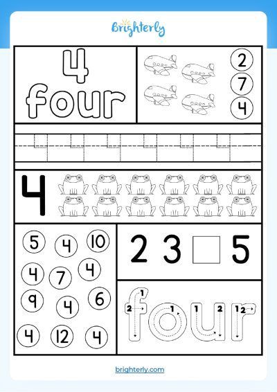 Number 4 Worksheet Printable
