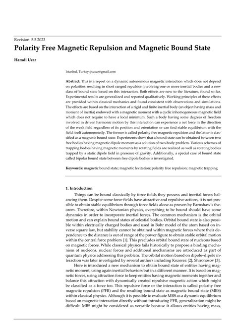 Polarity Free Magnetic Repulsion And Magnetic Bound State