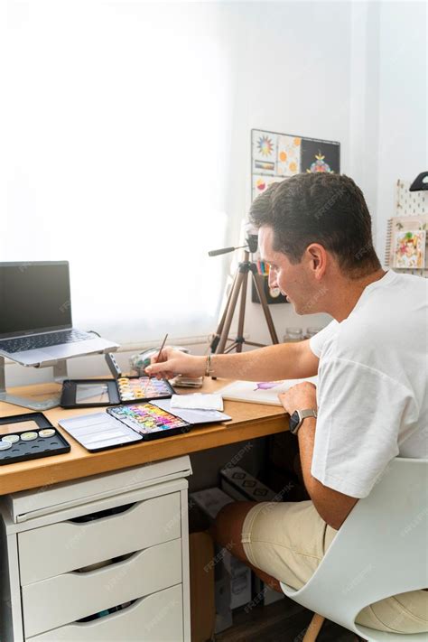 Premium Photo Artistic Journey Gay Watercolorist Unleashing Premium Photo Artistic Journey Gay Watercolorist Unleashing