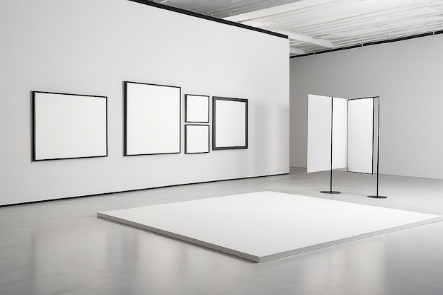 Premium Photo Artistry Unveiled Gallery Exhibition Mockup Premium Photo Artistry Unveiled Gallery Exhibition Mockup