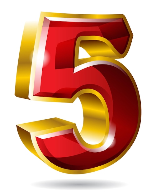 Premium Photo Gold Number 5 Isolated On White Background