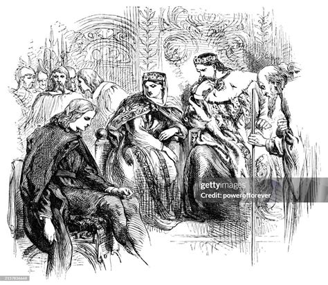 Prince Hamlet Queen Gertrude King Claudius And Polonius In Hamlet Works