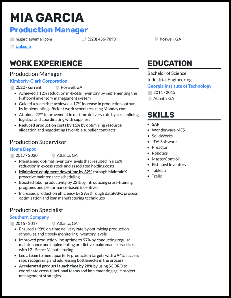 Production Anaylst Resume Example Vs Supply Chain Resume
