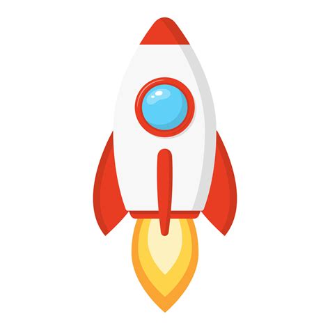 Rocket Ship In A Cartoon Style Isolated On White Background Space Rocket Ship In A Cartoon Style Isolated On White Background Space