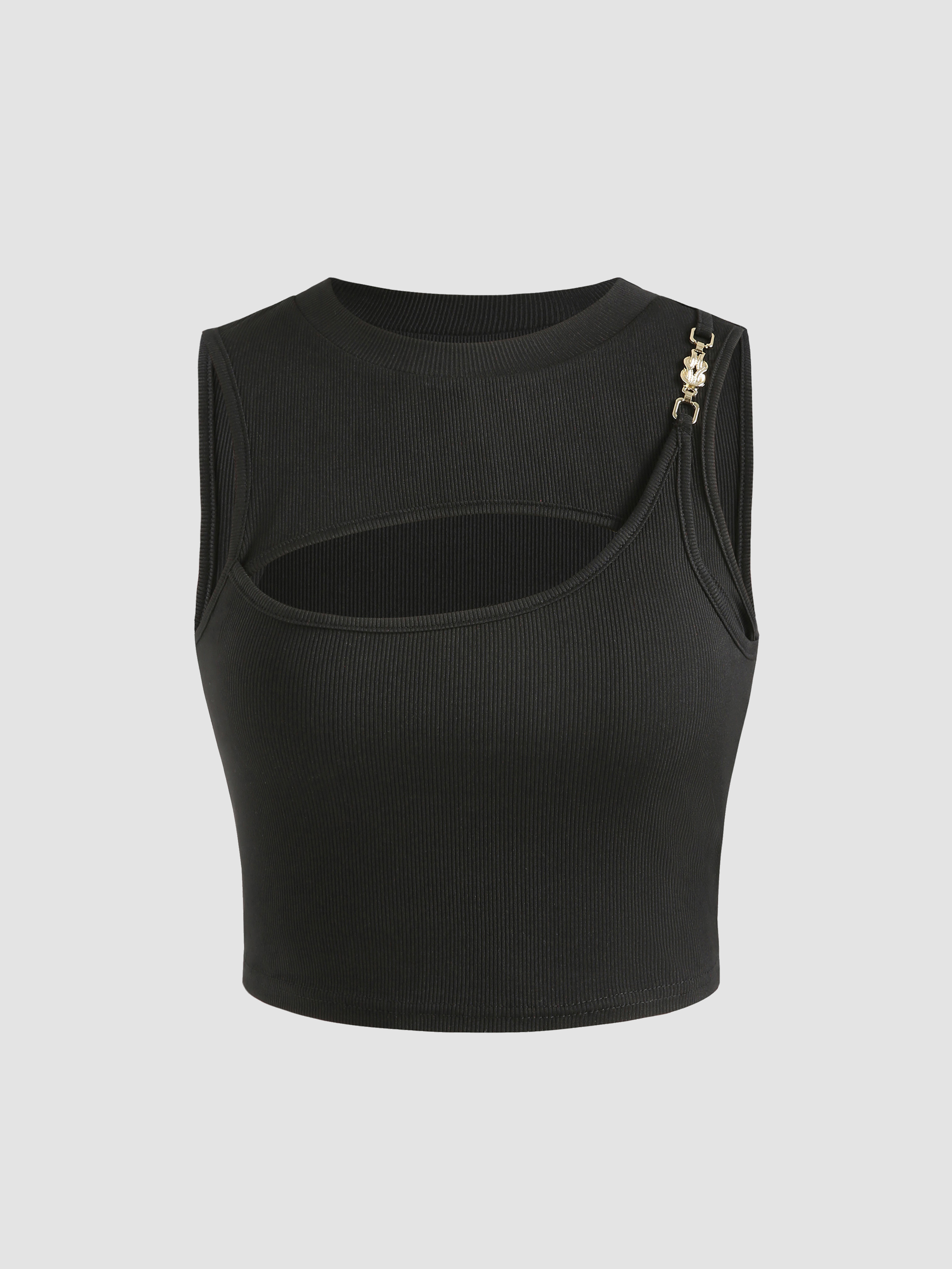 Solid Cut Out Tank Top Maurices