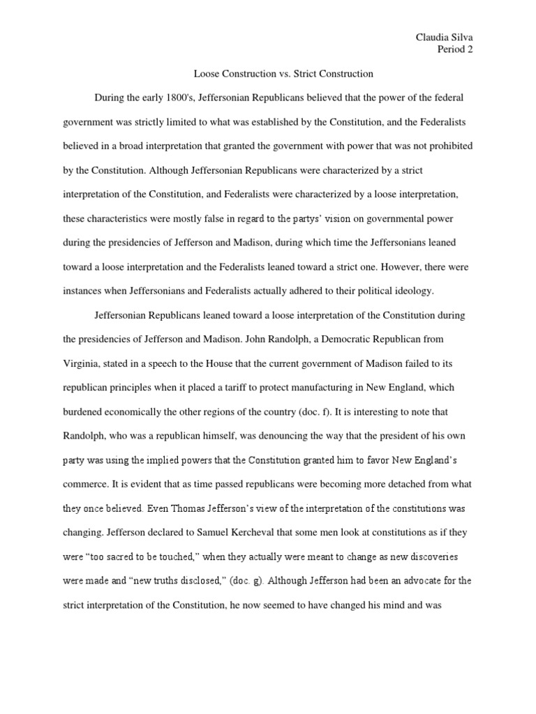 Origins Of The Strict Constructionism Definition Judicial Branch