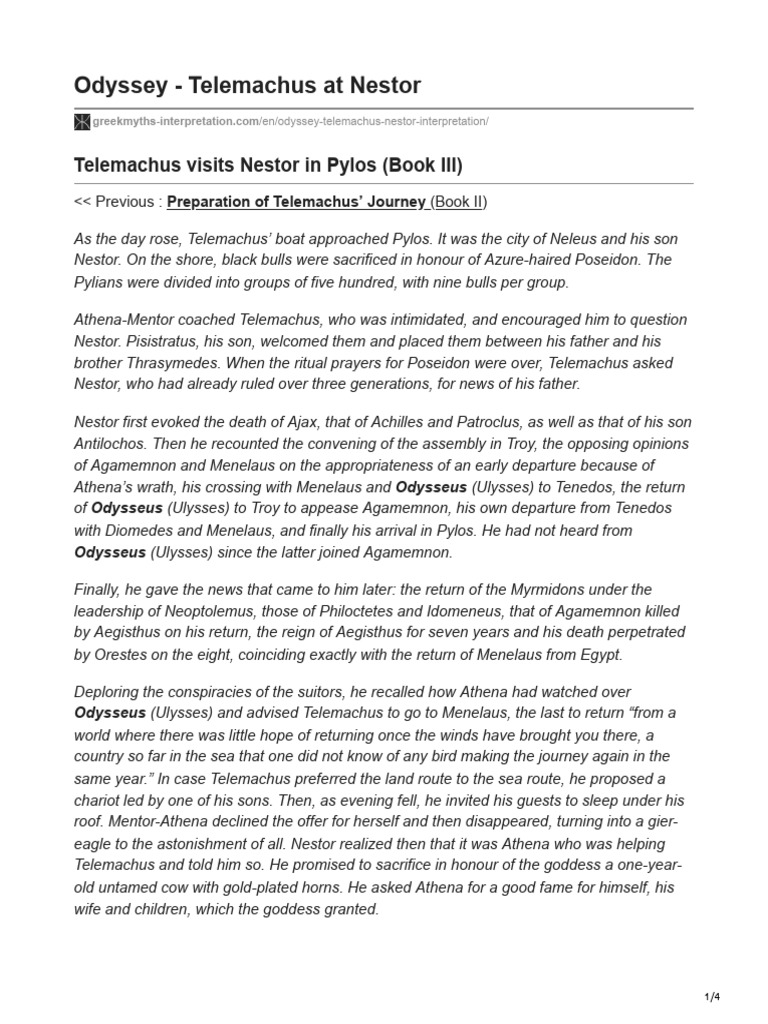 Telemachus The Original Greek Coming Of Age Story Thecollector