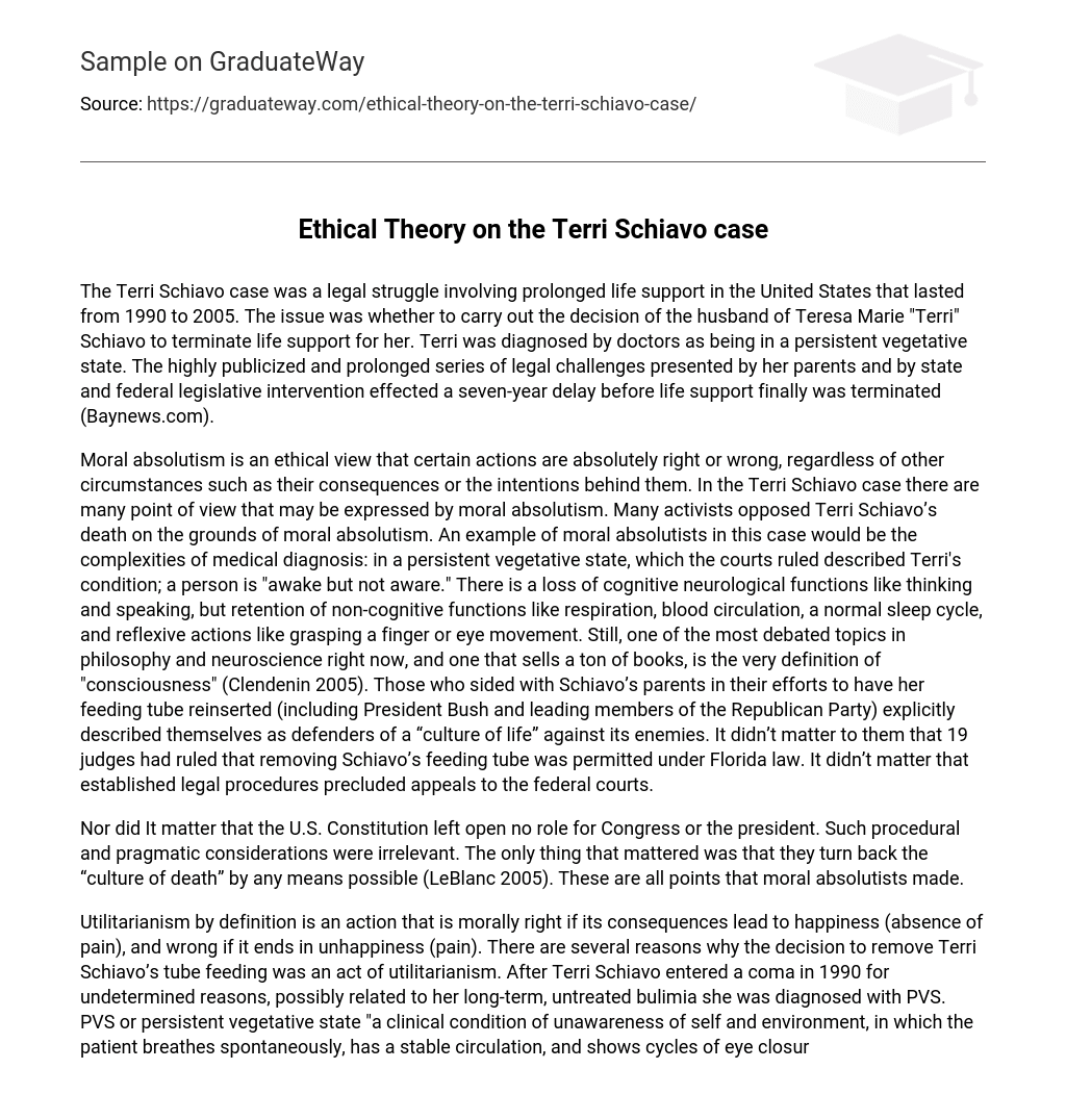 The Terri Schiavo Case Legal Ethical And Medical Perspectives Annals Of Internal Medicine The Terri Schiavo Case Legal Ethical And Medical Perspectives Annals Of Internal Medicine