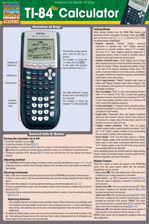 Ti 84 Plus Calculator Quickstudy Laminated Reference Guide Quick Study Academic Yablonsky Ken 9781423221654 Amazon Com Books