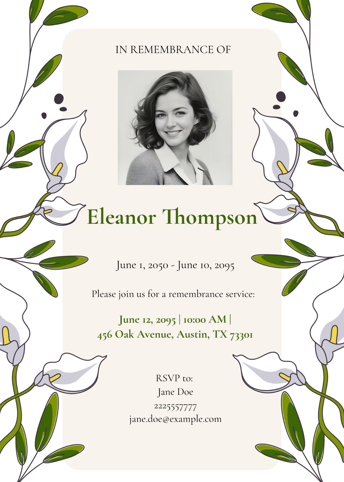 Tombstone Unveiling Invitation Cards