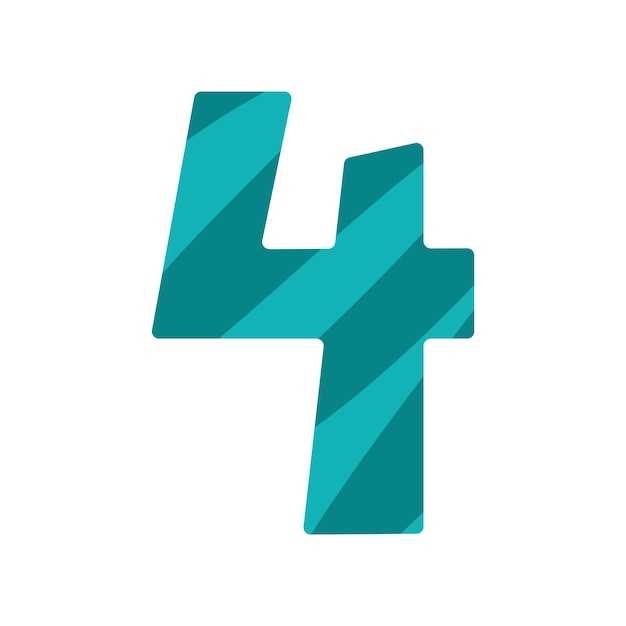 Vetores De O N Mero Quatro Feito Na Forma Fofa 4 E Mais Imagens De