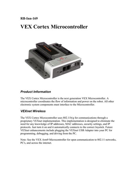 Vex Field Control User Manual Vex Library Vex Field Control User Manual Vex Library