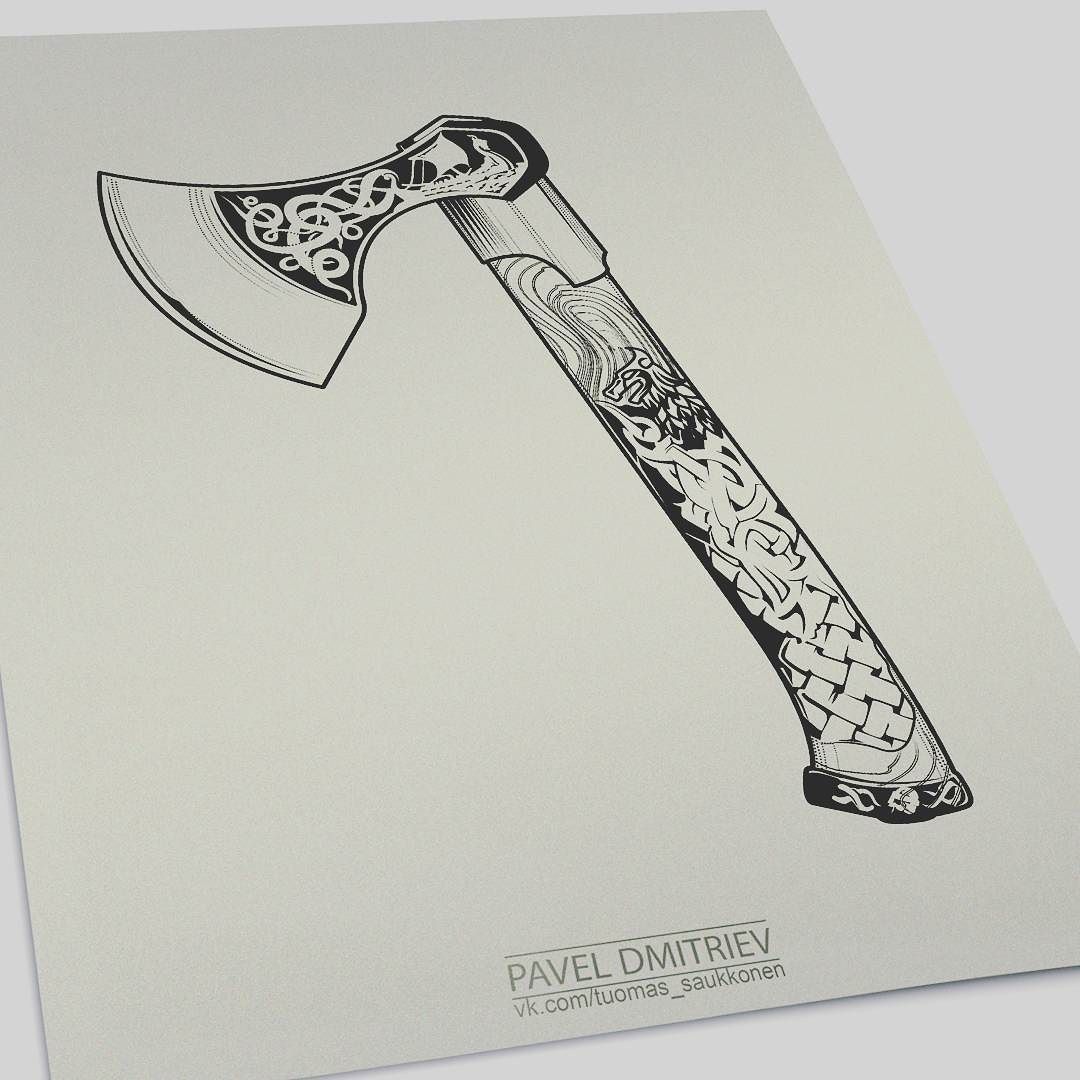 From Norse Draft To Mini Masterpiece: Viking Axe Drawing Small