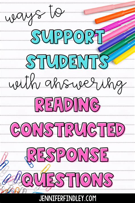Ways To Support Students With Constructed Response Reading Questions Ways To Support Students With Constructed Response Reading Questions