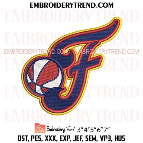 Wnba Indiana Fever Embroidery Design Sport Basketball Logo Machine Embroidery Digitized Pes Files